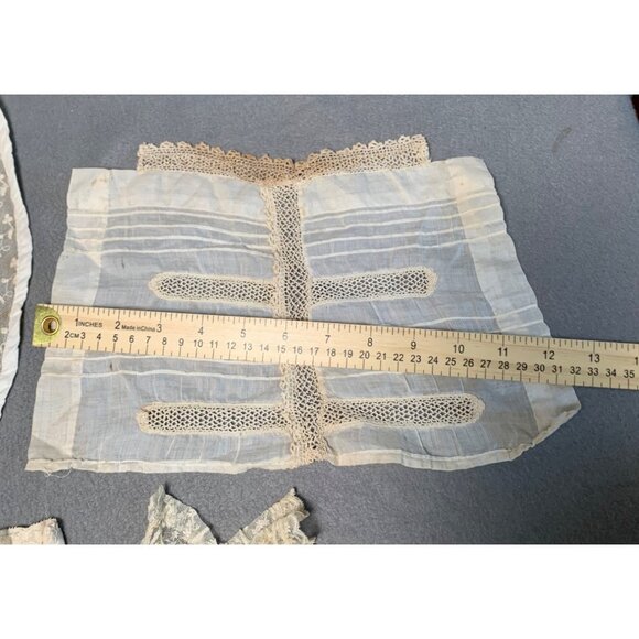 Victorian-Era Antique Lace Garments Set - Bibs Yokes & Panels - Picture 9 of 16